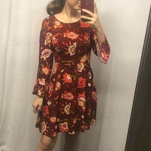 NEW Old Navy Floral Maroon Dress 2
